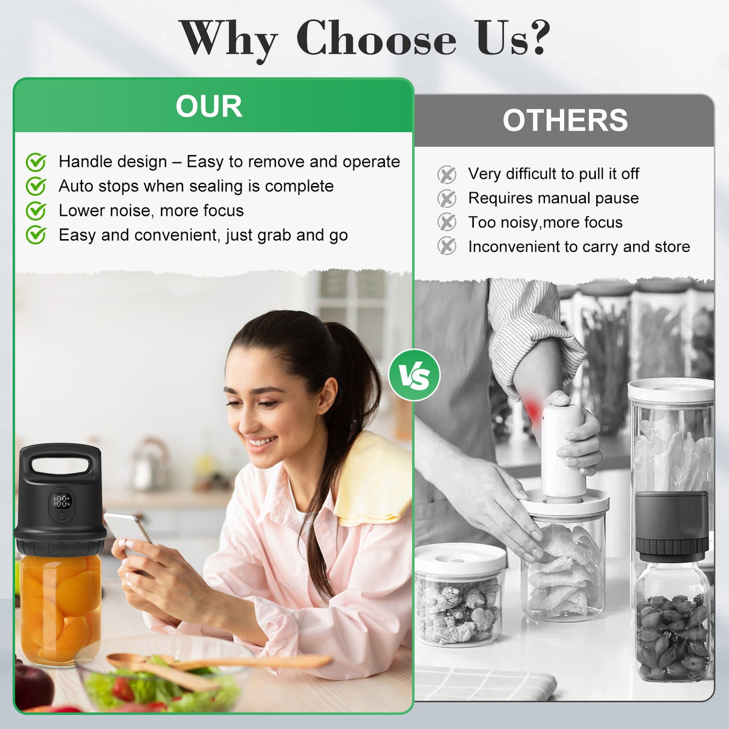 Fully Auto Stop Mason Jar Vacuum Sealer,Upgrade Smart Vacuum Sealer Kit for Mason Jars, Wide & Regular Mouth Canning Jars,White Electric, Canning Jar Sealer for Food Preservation